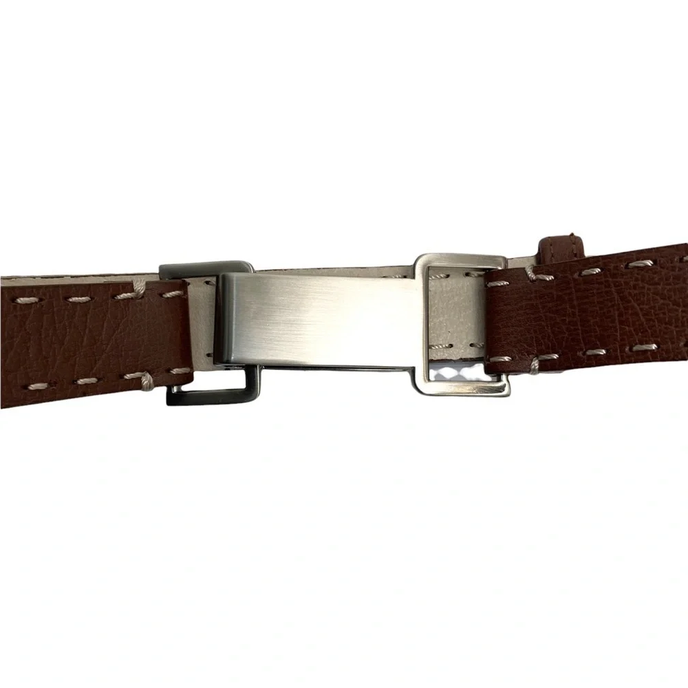 ELLEN TRACY Leather Belt Brown One Size